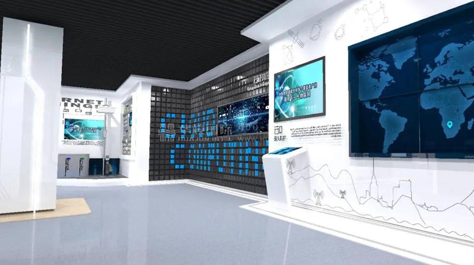 智啟未來 經典藍白與多媒體交融的城市智慧展廳設計